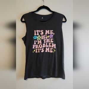 Women's Graphic Muscle Tee - Dark Gray